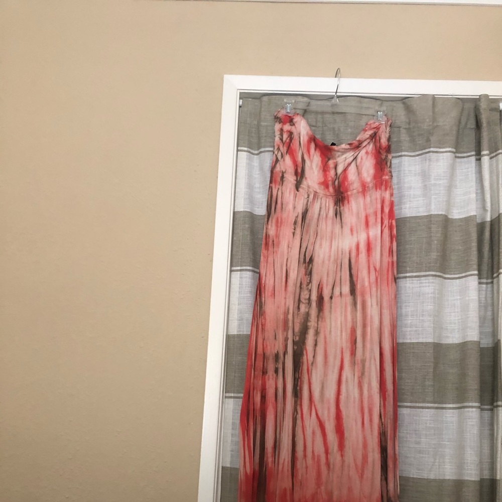 Orange tie dye maxi dress